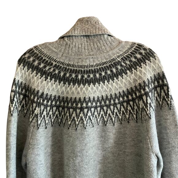 NWT Talbots Plus Turtleneck Fair Isle Sweater 2X Gray Metallic Holiday Classic - Picture 13 of 14